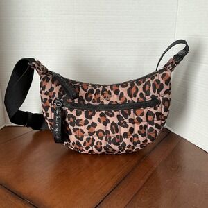 NWOT Kate Spade Chelsea Leopard Print Quilted Nylon Crossbody Sling Bag